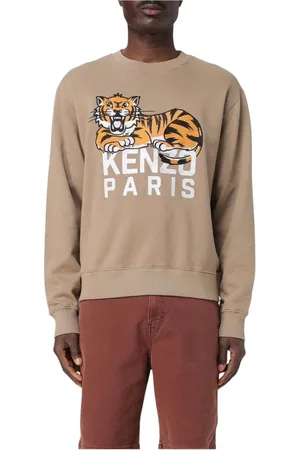 Kenzo Bluzy, Mężczyzna, Beżowy, S, Bluza z Grafiką Luźny Krój