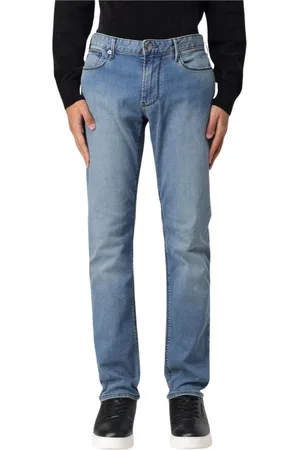Emporio Armani Jeansy, Mężczyzna, Niebieski, W29, Denim, Premium Denim Straight Leg Jeansy