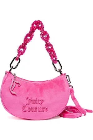 Juicy Couture Torebki, Kobieta, Różowy, ONE SIZE, Bawełna, Kwiat Rhinestone S Hobo Bawełna Sorbet Malinowy