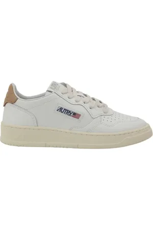 Autry Buty, Kobieta, Biały, 38 EU, Perforowane Niskie Buty z Wiązaniem