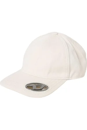 Diesel Akcesoria, Mężczyzna, Beżowy, ONE SIZE, Metal D Logo Baseball Cap