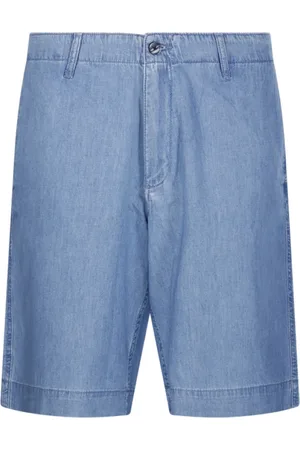 Emporio Armani Szorty, Mężczyzna, Niebieski, M, Denim, Jasnoniebieskie Szorty Denim