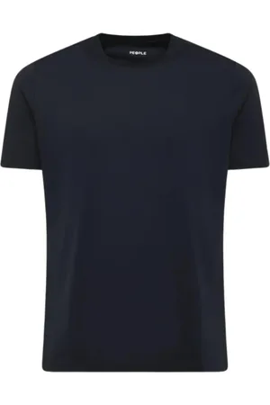 PEOPLE OF SHIBUYA Koszulki, Mężczyzna, Niebieski, S, Slim Fit Bawełniany T-shirt Granatowy