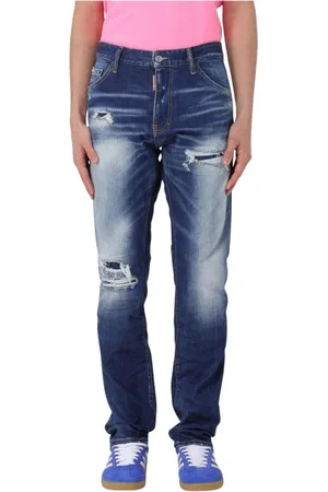 Dsquared2 Jeansy, Mężczyzna, Niebieski, L, Denim, Nowoczesne Spodnie Jeansyowe