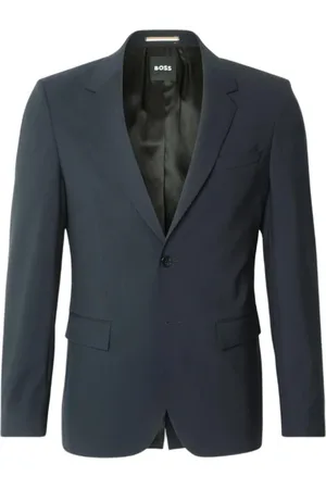 HUGO BOSS Kurtki, Mężczyzna, Niebieski, 2XL, Elegancka Kurtka Houston z Wełny