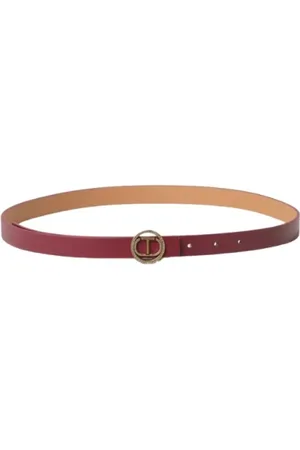Twin-Set Akcesoria, Kobieta, Czerwony, M, Pasek Oval T Strass Fioletowy