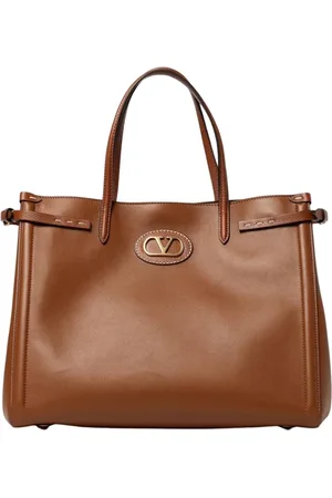 VALENTINO GARAVANI Torebki, Mężczyzna, brązowy, ONE SIZE, Len, Torba ze skóry z nitami