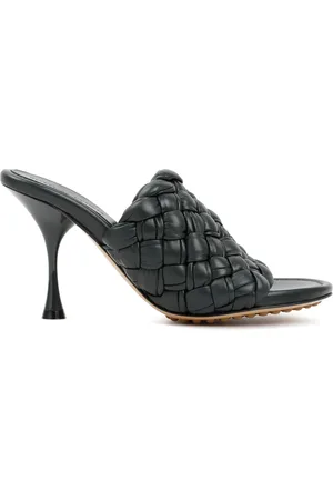 Bottega Veneta Buty, Kobieta, Czarny, 38 EU, Zielone Skórzane Sandały Dot Wave