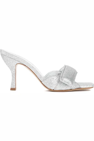 Gia Borghini Buty, Kobieta, Szary, 36 EU, Metaliczne Sandały z Brokatem Aw 23