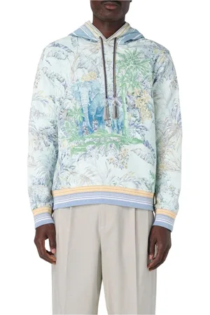 Etro Bluzy, Mężczyzna, Wielobarwność, M, Słoniowy Tropikalny Hoodie