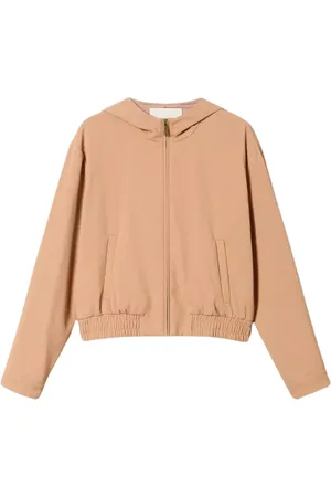 Twin-Set Kurtki, Kobieta, brązowy, S, Miękka Linia Bomber Hazelnut Różowy
