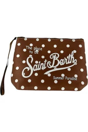 MC2 SAINT BARTH Torebki, Kobieta, brązowy, ONE SIZE, Neoprenowa kopertówka w groszki