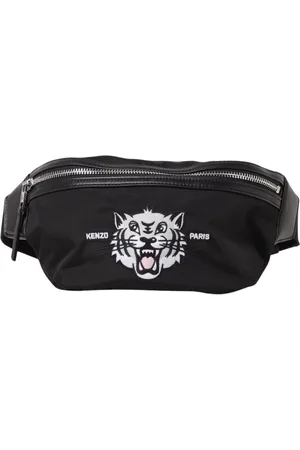 Kenzo Torebki, Mężczyzna, Czarny, ONE SIZE, Nylon, Paszcz Tygrysa Torba na pas