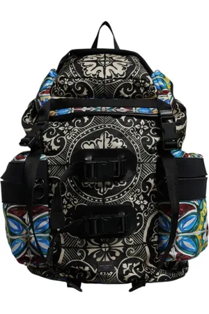 Dolce & Gabbana Torebki, unisex, Wielobarwność, ONE SIZE, Nylon, Wielokolorowy Plecak z nadrukiem Maiolica