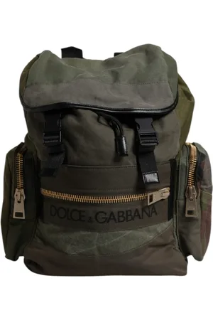 Dolce & Gabbana Torebki, unisex, Zielony, ONE SIZE, Zielony Pleciony Plecak Szkolny Torba
