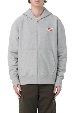 Kenzo Bluzy, Mężczyzna, Szary, M, Szara Bawełniana Bluza z Logo