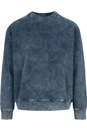 Mauro Grifoni Bluzy, Mężczyzna, Niebieski, M, Stone Washed Bluza z Długim Rękawem
