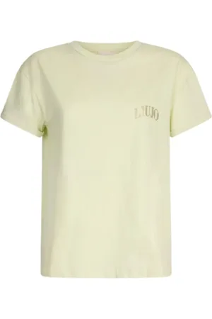 Liu Jo Koszulki, Kobieta, Beżowy, XS, Krótki Rękaw Modny T-shirt