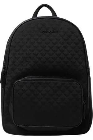 Emporio Armani Torebki, Mężczyzna, Czarny, ONE SIZE, Czarny Plecak z logo orła