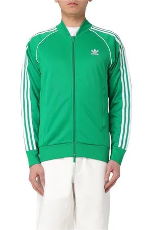 adidas Bluzy, Mężczyzna, Zielony, L, Stylowa Zielona Kurtka Track Top