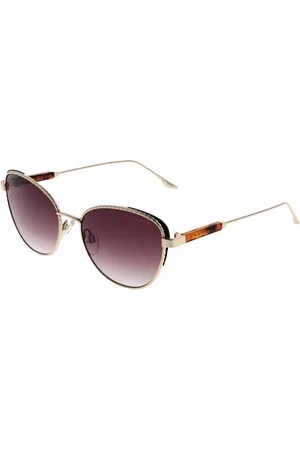Ted Baker Akcesoria, Kobieta, Czarny, ONE SIZE, Złote Okulary Przeciwsłoneczne Cat Eye Gradient Burgundy