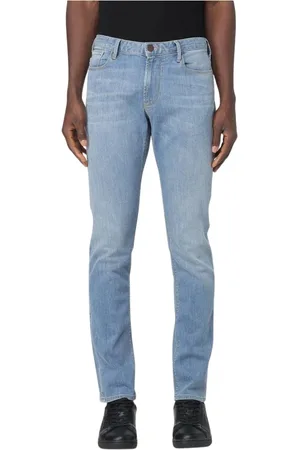 Emporio Armani Jeansy, Mężczyzna, Niebieski, W33, Denim, Jasne Slim Fit Jeansyy