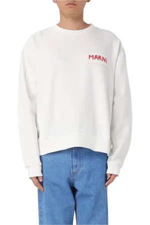 Marni Bluzy, Mężczyzna, Biały, L, Biała Bluza z Logo