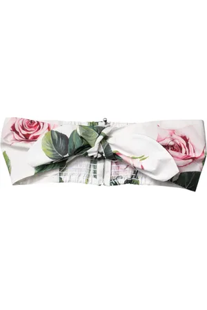 Dolce & Gabbana Koszulki, Kobieta, Biały, S, Biały Top Bustier z Kwiatowym Nadrukiem