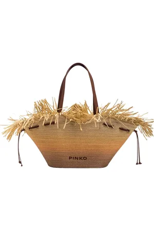 Pinko Torebki, Kobieta, brązowy, ONE SIZE, Torba z frędzlami i skórzanym sznurkiem