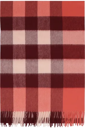 Burberry Akcesoria, Kobieta, Różowy, ONE SIZE, Kaszmir, Luksusowy Szal z Kaszmiru z Obszyciem