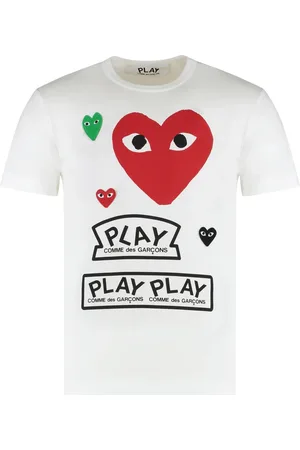 Comme des Garçons Koszulki, Mężczyzna, Biały, M, Koszulka z Logo z Bawełny