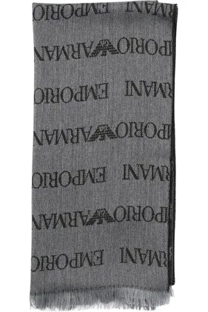 Emporio Armani Akcesoria, Mężczyzna, Niebieski, ONE SIZE, Szalik Logo Mężczyźni Niebieski