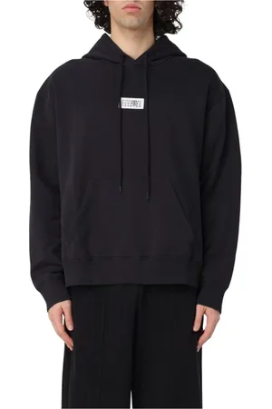 Maison Margiela Bluzy, Mężczyzna, Czarny, S, Czarna Oversized Hoodie Sweatshirt