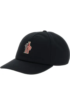 Moncler Akcesoria, Mężczyzna, Czarny, ONE SIZE, Bawełna, Czapka z daszkiem z logo