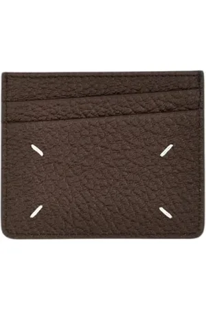 Maison Margiela Akcesoria, Mężczyzna, brązowy, ONE SIZE, Minimalistyczny Portfel na Karty z Skóry