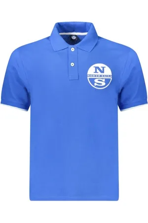 North Sails Koszulki, Mężczyzna, Niebieski, L, Granatowy Polo z Bawełny z Morską Elegancją