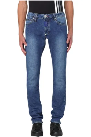 Philipp Plein Jeansy, Mężczyzna, Niebieski, W36, Denim, Stylowe Męskie Jeansyy
