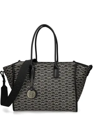 Emporio Armani Torebki, Kobieta, Czarny, ONE SIZE, Torba z motywem logo z dżerseju