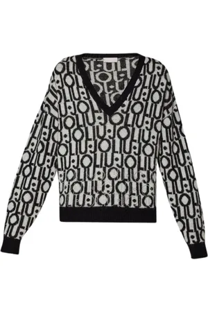 Liu Jo Swetry, Kobieta, Wielobarwność, M, Bluza z kapturem z logo Jacquard