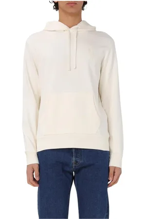 Ralph Lauren Bluzy, Mężczyzna, Beżowy, S, Szara Bluza z Kapturem z Logo