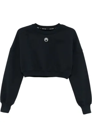 Marine Serre Bluzy, Kobieta, Czarny, S, Bluza z polaru z logo księżyca