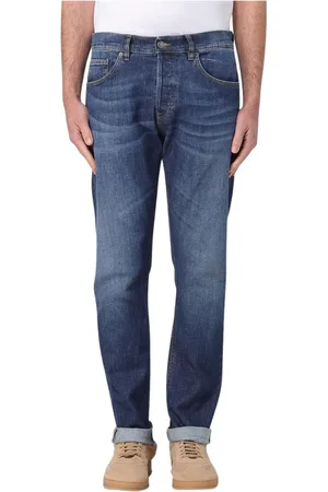 Dondup Jeansy, Mężczyzna, Niebieski, W31, Denim, Premium Straight Leg Jeansy dla Mężczyzn