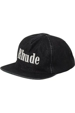 Rhude Akcesoria, Mężczyzna, Czarny, ONE SIZE, Denim, Nakrapiana Logo Denim Cap