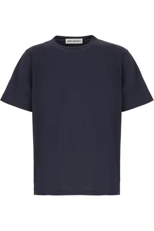OUR LEGACY Koszulki, Mężczyzna, Niebieski, L, Casual Bawełniany T-shirt