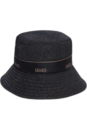 Liu Jo Akcesoria, Kobieta, Czarny, ONE SIZE, Czarna czapka typu bucket z dodatkami z lurexu