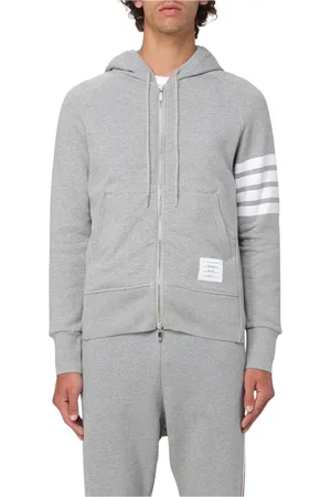 Thom Browne Bluzy, Mężczyzna, Szary, L, Niebieski Bluza z zamkiem