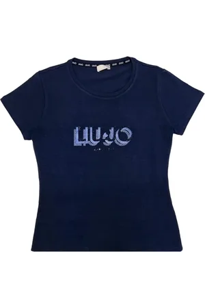 Liu Jo Koszulki, Kobieta, Niebieski, S, Granatowy Bawełniany T-shirt Krótki Rękaw