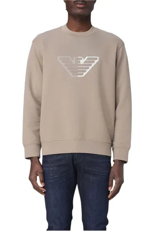 Emporio Armani Bluzy, Mężczyzna, Szary, M, Bluza z Haftowanym Logo Szary Dym