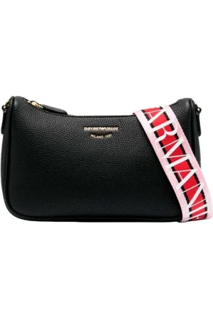 Emporio Armani Torebki, Kobieta, Czarny, ONE SIZE, Mini Torba z Czerwoną Wstążką