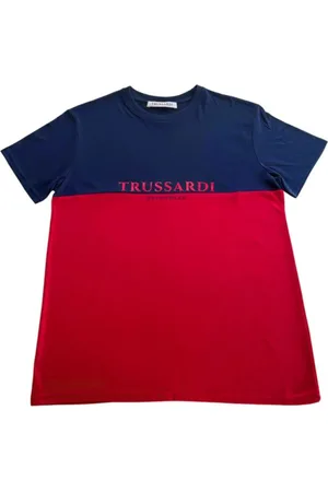 Trussardi Koszulki, Mężczyzna, Wielobarwność, XL, Czerwony T-shirt z logo w dwóch kolorach